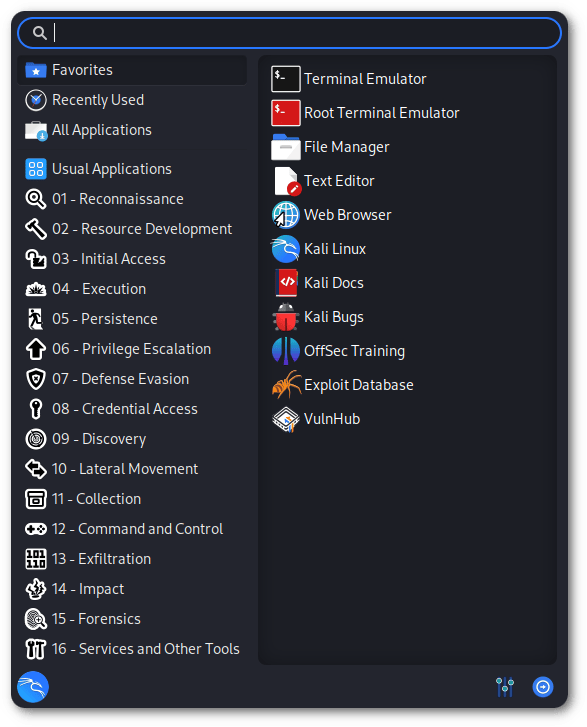 Kali Menu Refresh in Xfce