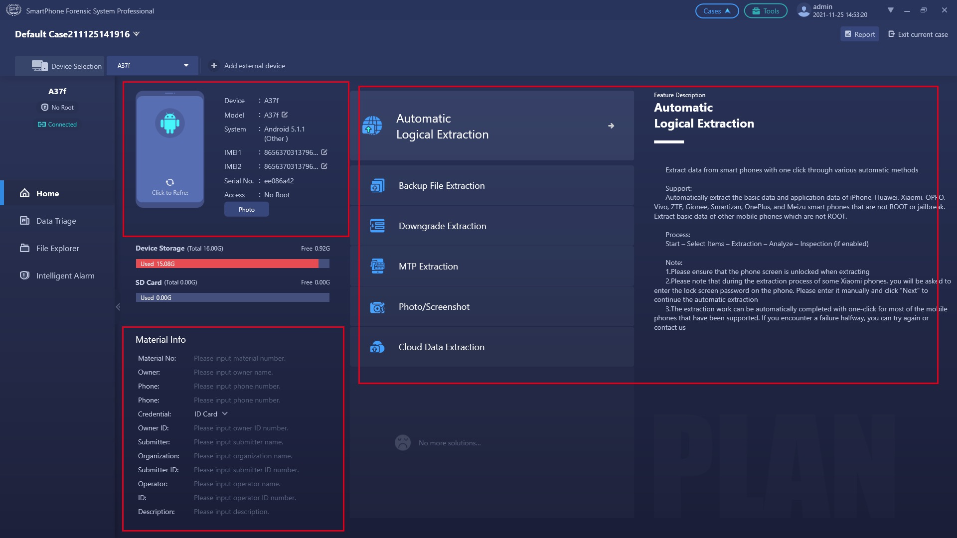 提取的移动设备信息 - SPF Pro