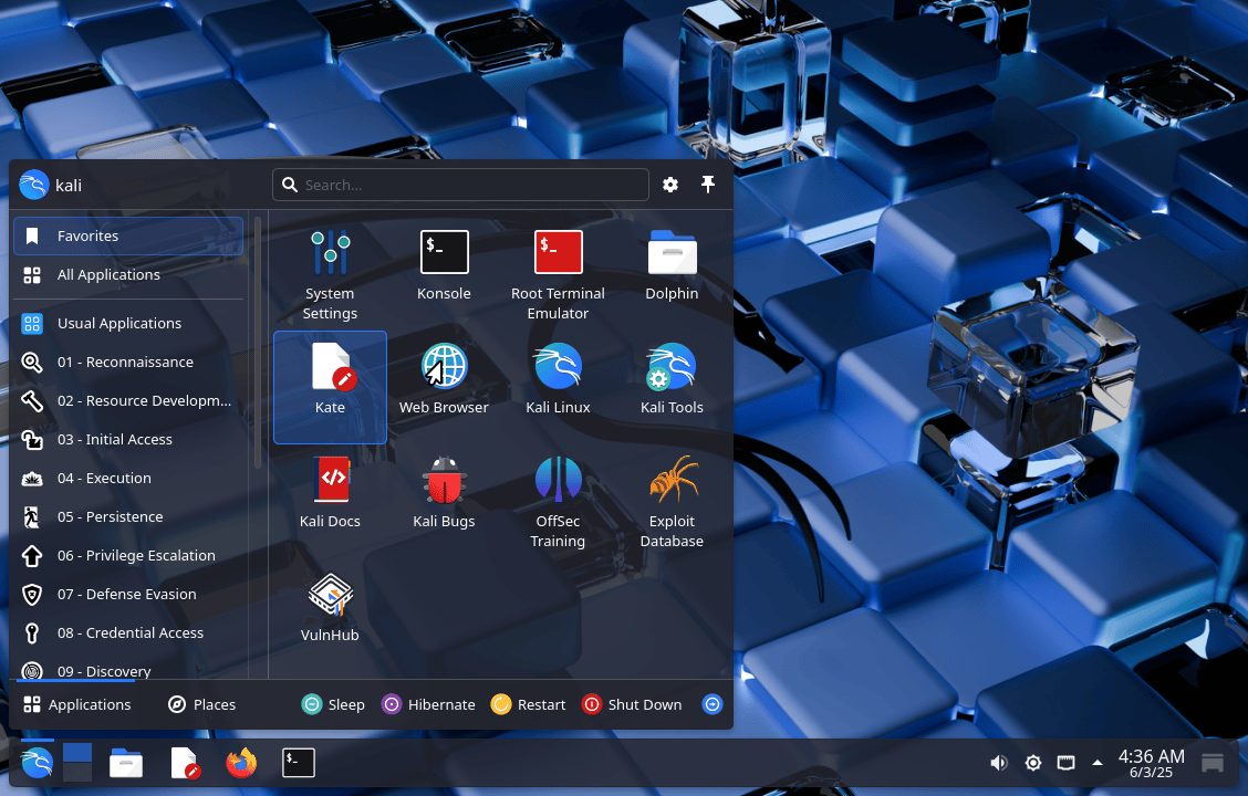 Kali KDE Plasma 6.3